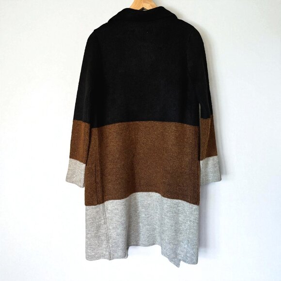 Max Studio Color Block Cardigan Sweater Duster Womens Size Extra Small Oversized - Picture 10 of 12